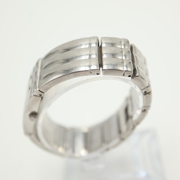 Vintage ESQ Womens Silver Tone 18mm Black Tank Watch 6.5" Bracelet w New Battery - Picture 9 of 12